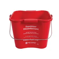product of Carlisle KPP196RD San Jamar Kleen-Pail Pro, 6 Qt., Red, Plastic, Rounded Corners, Molded Handles