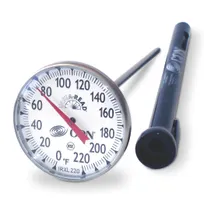 product of CDN IRXL220 Large Dial Cooking Thermometer, 0-220°F, 1-3/4" Dial, 5" Stem, Waterproof, Shatterproof, NSF Certified