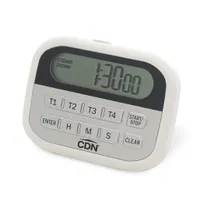 product of CDN PT2 Digital Timer & Clock, 100-Hour Timer, 4 Channels, Loud Alarm, ABS Plastic