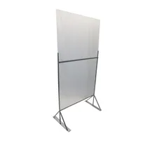 product of Channel SDDF-3670 Social Distancing Divider Floor Stand, 36"W x 16"D x 70"H, Acrylic & Aluminum, 9lbs