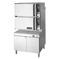 product of Cleveland 36CGM16300 16 Pan Gas Floor Convection Steamer, (2) Stacked, Cabinet Base, 300.000 BTU