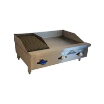 product of Comstock-Castle FHP36-24T-1RB 36" Countertop Gas Griddle/Charbroiler Combination, 65.000 BTU