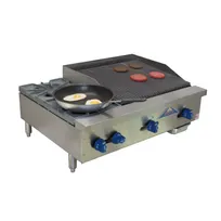 product of Comstock-Castle FHP36-2LB 36" Countertop Gas Lava Rock Charbroiler / Hotplate Combo, 98.000 BTU