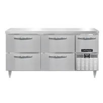 product of Continental Refrigerator DRA68NSS-F 68" Work Top Fish/Poultry File Refrigerator w/ 4 Drawers & 1 Half Door