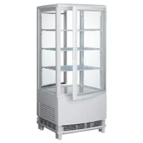 product of Winco CRD-1 17" Self Service Countertop Refrigerated Beverage Display Case w/ 2 Double Glass Hinged Door, 3 Adjustable Shelves - White