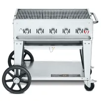 product of Crown Verity CV-MCB-36NG 36" Natural Gas Mobile Outdoor BBQ Grill/Charbroiler, 79.500 BTU
