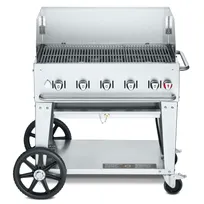 product of Crown Verity CV-MCB-36WGP-NG 36" Natural Gas Outdoor Grill/Charbroiler, Wind Guard Pkg, 79.500 BTU