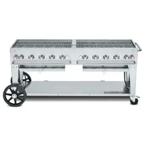 product of Crown Verity CV-MCB-72NG 72" Natural Gas Outdoor BBQ Grill/Charbroiler, 10 Burners, 159.000 BTU