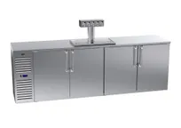 product of Krowne DB108 108" Draft Beer Cooler w/ 4 Kegs, (1) 5-Tap Tower, Four-Section