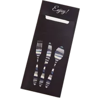 product of Dinex DXCTCADS1003 Cutlery Caddy 13" x 13" Paper Black Napkin Stainless/Plastic Utensils - 1/Pack