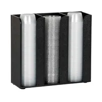 product of Dispense-Rite CTCO-3BT 3-Sec Cup/Lid Organizer, 9-1/8" x 10" x 3-1/2" Mount, 2-4 oz Cups, 3" Black PS