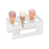 product of Dispense-Rite CTCS-6C Ice Cream Cone Holder, Six 1-5/8" Holes, Acrylic Clear, 5"H x 9-3/4"W x6-1/4"D