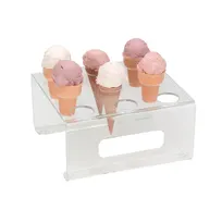 product of Dispense-Rite CTCS-9C Ice Cream Cone Holder, (9) 1-5/8" Holes, Clear Acrylic, 5"Hx9-3/4"Wx9-1/4"D