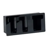 product of Dispense-Rite FML-3 Lid Dispenser, Black Acrylic, 7-1/4"H x16"W x5-3/8"D, 6-1/4"x15" Cut-Out, 3-Comp