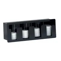 product of Dispense-Rite FML-4 4-Comp Lid Dispenser 7-1/4" H x 21" W x 5-3/8" D 6-1/4" x 20" Black Acrylic