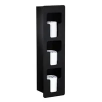 product of Dispense-Rite FMVL-3 Built-In Lid Dispenser, 3-Section Black Plastic, 26" H x 7" W x 5-1/2" D