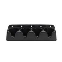 product of Dispense-Rite PCH-4B 4-Section Cup Holder Organizer, 5H x 20W x 5D, Black ABS Plastic, Countertop or Wall Mount