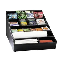 product of Dispense-Rite WLS-1BT Lid & Straw Condiment Organizer, 9-1/2" H x 16-1/2" W x 23" D, Black Plastic