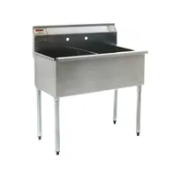 product of Eagle Group 2136-2-16/4-3VP 37" Two Compartment Sink, 18"W x 21"L Bowl Without Drainboard