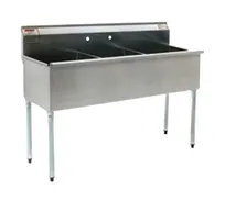 product of Eagle Group 2160-3-16/4 61" Three Compartment Sink, 20"W x 21"L Bowl Without Drainboard