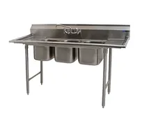 product of Eagle Group 312-14-3-12 72" Three Compartment Sink, 16"W x 14"L Bowl With 2 Drainboards