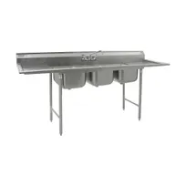 product of Eagle Group 412-16-3-18-X 90" Three Compartment Sink, 16"W x 20"L Bowl With 2 Drainboards