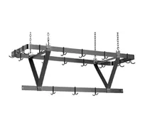 product of Eagle Group CM48PR-X 40" Stainless Steel Triple Bar Ceiling Mounted Pot Rack with 12 Double Prong Hooks