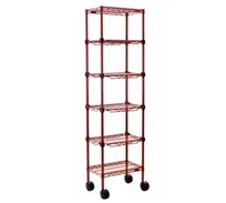 product of Eagle Group MC1422-48-4R NSF Red Epoxy 4-Shelf Aisle Merchandising Cart - 22" x 14" x 48"