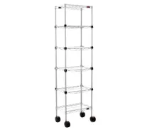 product of Eagle Group MC1424-48-4W NSF White Epoxy 4-Shelf Aisle Merchandising Cart - 24" x 14" x 48"