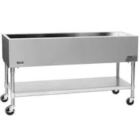 product of Eagle Group PCP-4 66" Mobile Serving Counter, Ice-cooled Cold Food Table with Galvanized, (4) Pan