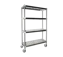 product of Eagle Group PR2448SE14 Spec-Master Quik-Set Mobile Pot & Pan Rack, 48"W x 24"D x 69"H, 4-Tier, 14/304 Stainless Steel
