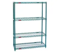 product of Eagle Group S4-63-2448VG Valu-Gard Green Epoxy 4-Tier Starter Shelving Unit - 48"W x 24"D x 63"H