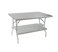 product of Eagle Group T2472F-USS Lok-n-Fold Folding Table, Rectangle, 72"W x 24"D, 540 lbs, 18/430 Stainless Steel Top, Stainless Steel Snap-on Undershelf