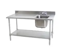product of Eagle Group T3048SEB-BS-E23R-X 48" Prep Table Sink Unit, Bowl on Right & Faucet / 16 Gauge - Flyer