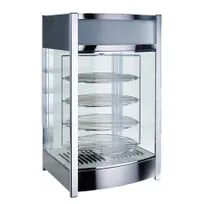 product of Winco EDM-2 Hot Food Display, 18"Lx31"H, 4-Shelf Rotating Rack for four 14" pizzas, 120V 786W - Set
