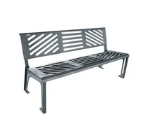 product of emu U397M 65-1/2" Essen Outdoor Bench w/ Solid Steel Seat & Back - Cast Iron Frame