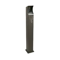 product of emu UVC1 Pole Cigarette Receptacle - 6-1/2" x 6-1/2" x 39-1/2"H, Steel, Grey Brown