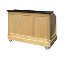 product of FWE ES-CB-5-BW Executive Series 60 lb. Ice Bins Removable Speed Rack-59" Portable Bar-Maple Wood Front-Sides