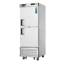 product of Everest EBWRFH2 29" 1-Section Reach-In Refrigerator Freezer Combo w/ 2 Half Solid Doors, Bottom Mount