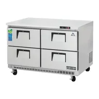 product of Everest ETBR2-D4 47" 2-Section Undercounter Refrigerator, Steel 14 cu. ft., 4 Drawers, Front Breathing