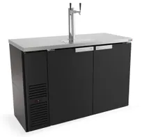 product of Fagor FDD-24-48 Draft Beer Cooler, 48" Black, 2-Tap 1/2-Barrel Direct-Draw, Side-Mounted Compressor