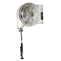 product of Fisher 75221 Hose Reel Assembly, Wall Mounted, Closed Stainless Steel Reel