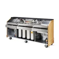 product of FWE ES-BBC-8 Executive Series (2) 50 lb. Ice Bins Removable Speed Rack-95" Portable Bar-Maple Wood Front-Sides