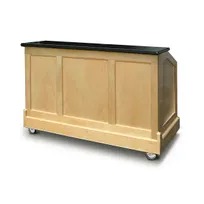 product of FWE ES-CB-6-BW Executive Series 60 lb. Ice Bins Removable Speed Rack-72" Portable Bar-Maple Wood Front-Sides