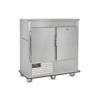 product of FWE URS-14 2-Section 2-Door Solid Holding Cabinet, 14 × 18"×26" Pans, Stainless, 33-38°F, 6" Casters