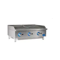 product of Globe GCB36G-SR 36" Countertop Gas Charbroiler w/ Stainless Steel Radiant, (3) Burners, 120.000 BTU