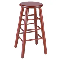 product of G & A 115SS Demi Barstool, 30" H, Backless, Solid Wood Saddle Seat, European Beechwood Frame, Footrest
