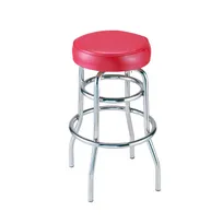 product of G & A 142 Classic Swivel Bar Stool – 30" Backless, Vinyl Padded Seat, Chrome 18‑Gauge Steel Frame, Glides