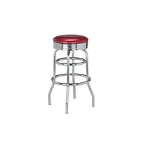 product of G & A 144-24 Swivel Bar Stool – 24” Counter Height, Upholstered Seat, Chrome Finish, 18‑Gauge Steel Frame
