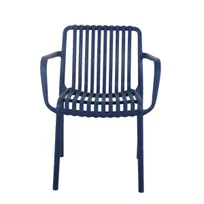 product of G & A 211AR Stackable Outdoor Arm Chair, Black Resin Frame, Woven Back & Seat
